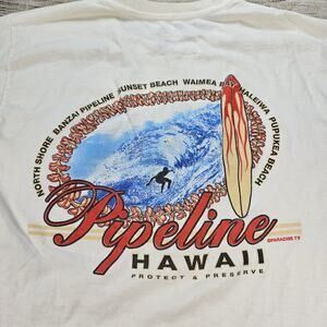 NORTH SHORE Pipeline Hawaii Shirt Surf Banzai Waimea Sunset Hawaiian Size Medium